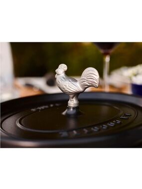 Staub Animal Rooster Knob Stainless Steel Fits Le Creuset Dutch Oven New